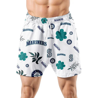 LIMITED EDITION - NEW CUSTOMIZED MLB14 SMS SEATTLE MARINERS UNISEX HAWAIIAN SHIRT & SHORTS SET