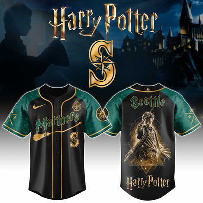 LIMITED EDITION - NEW CUSTOMIZED MLB14 SMS SEATTLE MARINERS x HARRY POTTER BASEBALL JERSEY & CAP