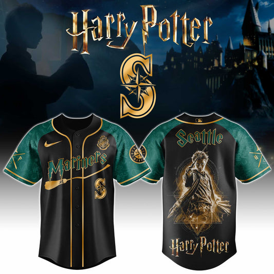 LIMITED EDITION - NEW CUSTOMIZED MLB14 SMS SEATTLE MARINERS x HARRY POTTER BASEBALL JERSEY & CAP
