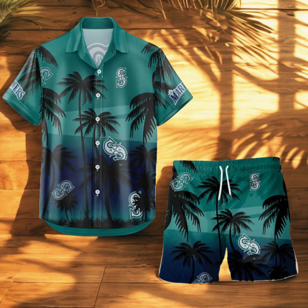 LIMITED EDITION - NEW CUSTOMIZED MLB14 SMS SEATTLE MARINERS UNISEX HAWAIIAN SHIRT & SHORTS SET