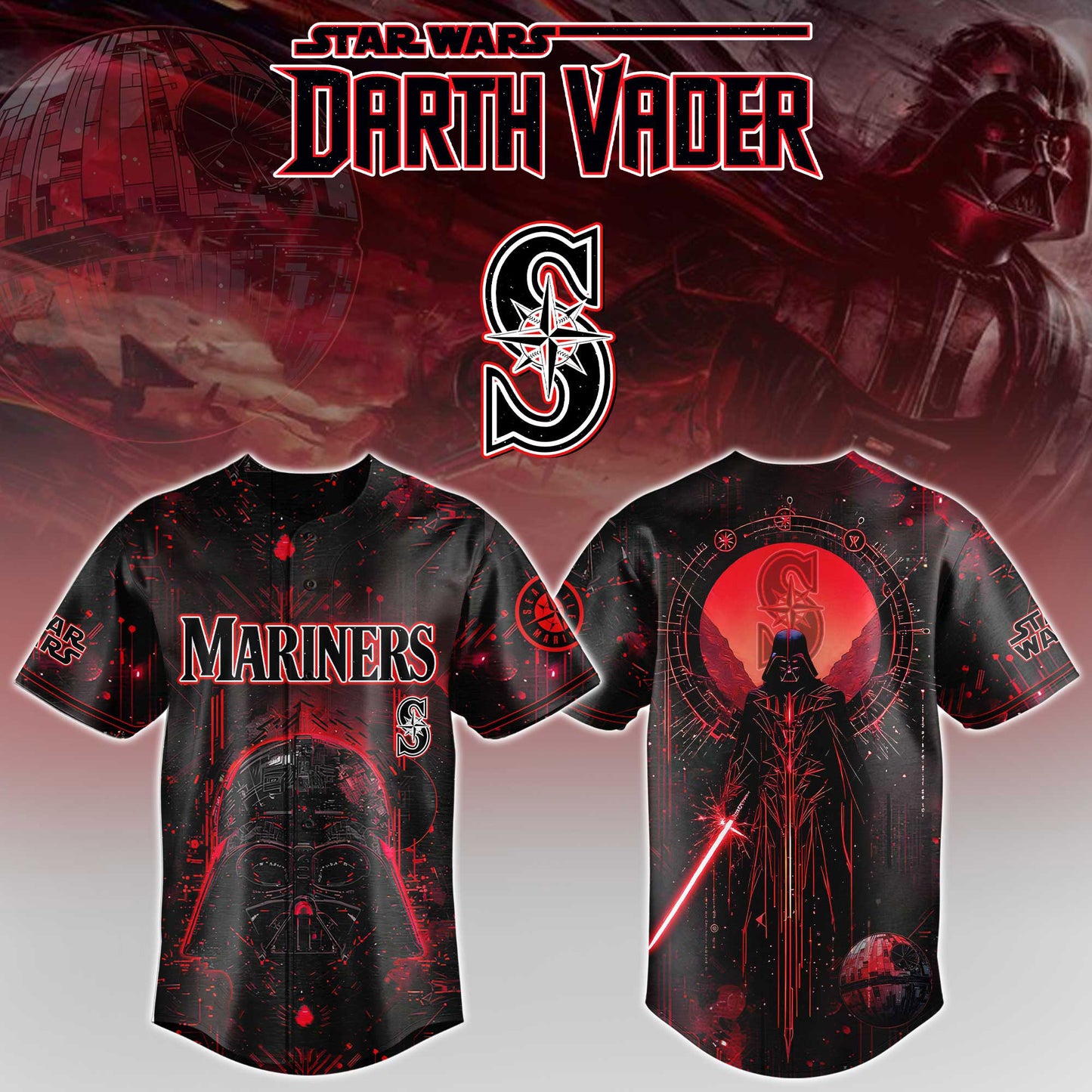 LIMITED EDITION - NEW CUSTOMIZED MLB14 SMS SEATTLE MARINERS x STAR WARS BASEBALL JERSEY