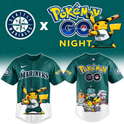 LIMITED EDITION - NEW CUSTOMIZED MLB14 SMS SEATTLE MARINERS x POKEMON BASEBALL JERSEY & CAP