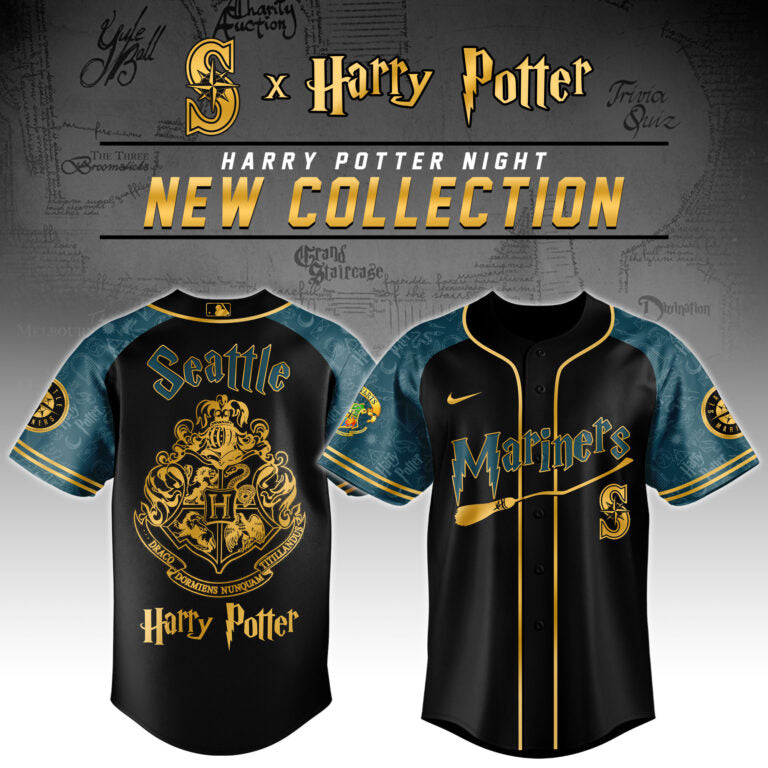 LIMITED EDITION - NEW CUSTOMIZED MLB14 ST MARINERS x HARRY POTTER BASEBALL JERSEY & CAP