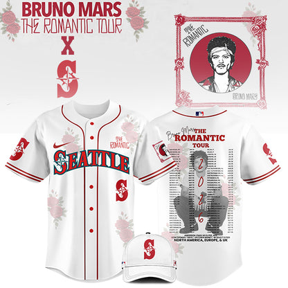 LIMITED EDITION - NEW CUSTOMIZED MLB14 ST MARINERS x BRUNO MARS BASEBALL JERSEY & CAP