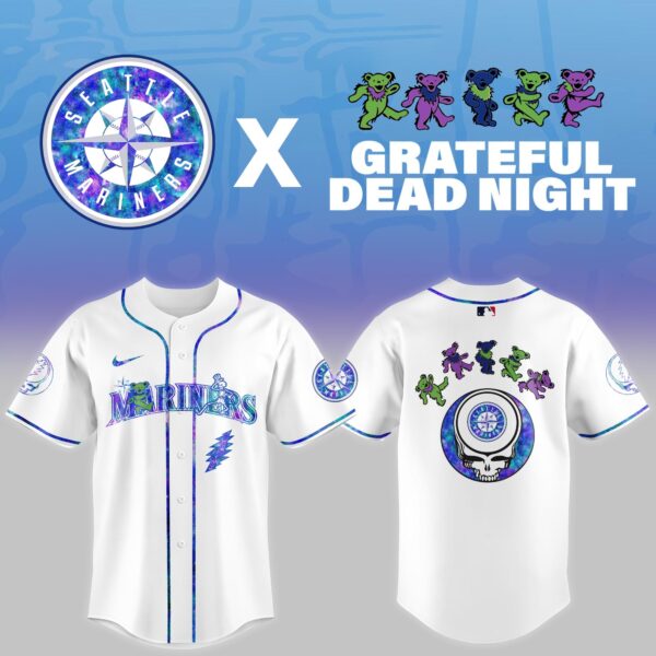 LIMITED EDITION - NEW CUSTOMIZED MLB14 ST MARINERS x GRATEFUL DEAD BASEBALL JERSEY