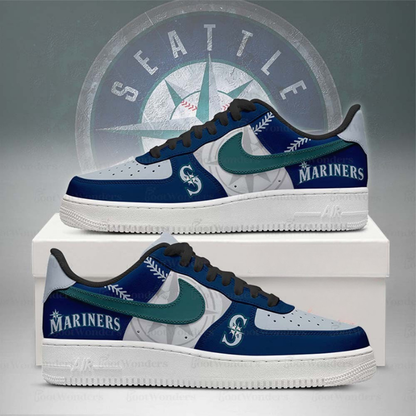 LIMITED EDITION - NEW CUSTOMIZED MLB14 ST MARINERS AF1 SHOES
