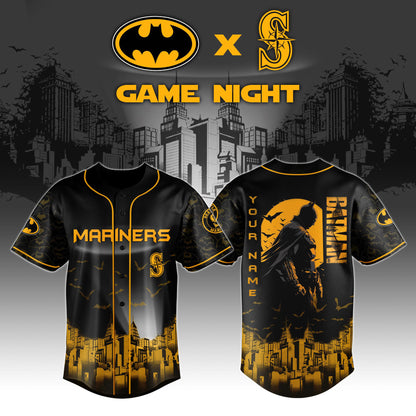LIMITED EDITION - NEW CUSTOMIZED MLB14 ST MARINERS x BATMAN BASEBALL JERSEY