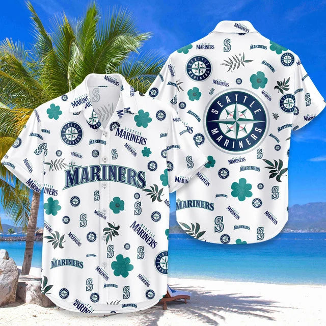 LIMITED EDITION - NEW CUSTOMIZED MLB14 SMS SEATTLE MARINERS UNISEX HAWAIIAN SHIRT & SHORTS SET