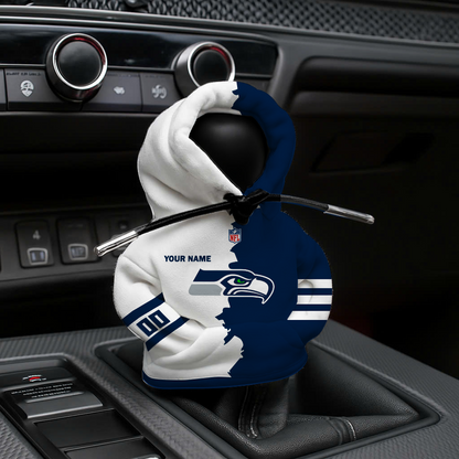 LIMITED EDITION - NEW CUSTOMIZED NFL06 SSH SEATTLE SEAHAWKS CAR HOODIE SHIFT KNOB