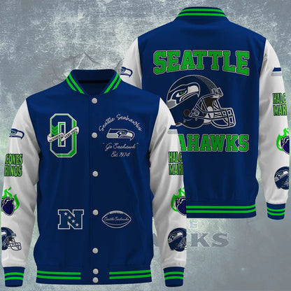 LIMITED EDITION - NEW CUSTOMIZED NFL06 SSH SEATTLE SEAHAWKS BASEBALL JACKET