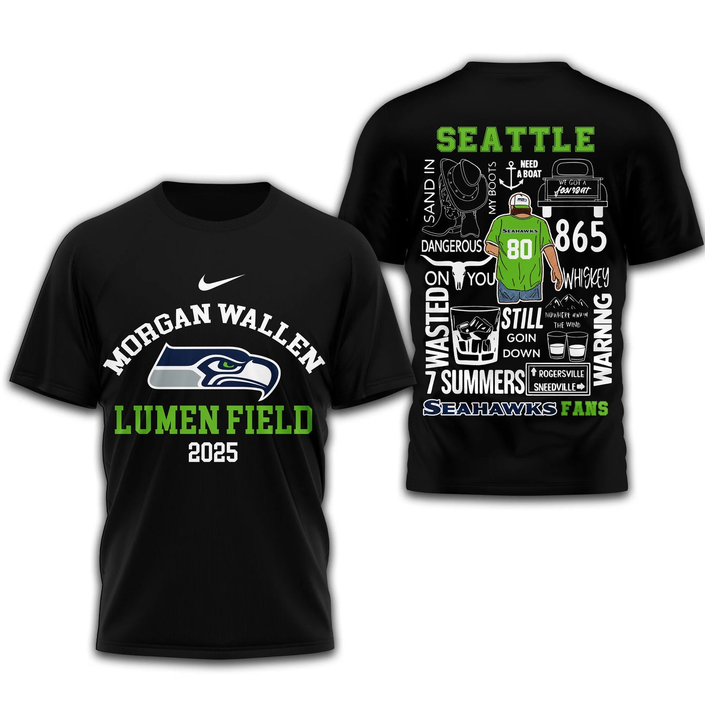 LIMITED EDITION - NEW CUSTOMIZED NFL06 SSH SEATTLE SEAHAWKS T-SHIRT | MULTIPLE COLORS AVAILABLE