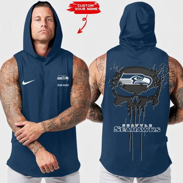 LIMITED EDITION - NEW CUSTOMIZED NFL06 SSH SEATTLE SEAHAWKS HOODED TANK TOP