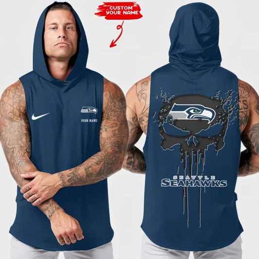 LIMITED EDITION - NEW CUSTOMIZED NFL06 SSH SEATTLE SEAHAWKS HOODED TANK TOP