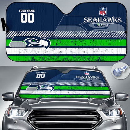 LIMITED EDITION - NEW CUSTOMIZED NFL06 SSH SEATTLE SEAHAWKS AUTO WINDSHIELD SHADE