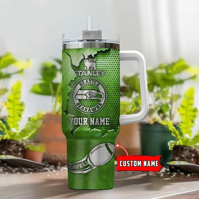LIMITED EDITION - NEW CUSTOMIZED NFL06 SSH SEATTLE SEAHAWKS TUMBLER CUP