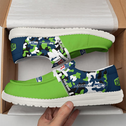 LIMITED EDITION - NEW CUSTOMIZED NFL06 SSH SEATTLE SEAHAWKS LOAFER SHOES