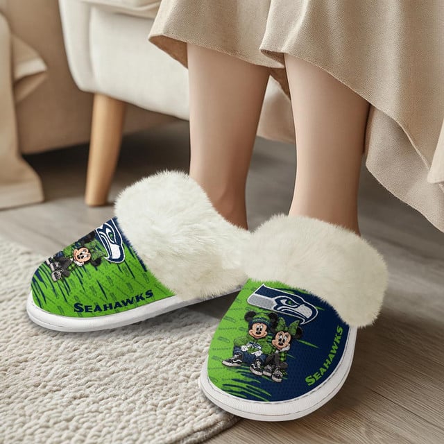 [SPECIAL OFFER] NEW CUSTOMIZED NFL06 SSH SEATTLE SEAHAWKS COTTON SLIPPERS