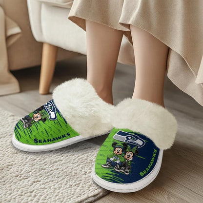 [SPECIAL OFFER] NEW CUSTOMIZED NFL06 SSH SEATTLE SEAHAWKS COTTON SLIPPERS