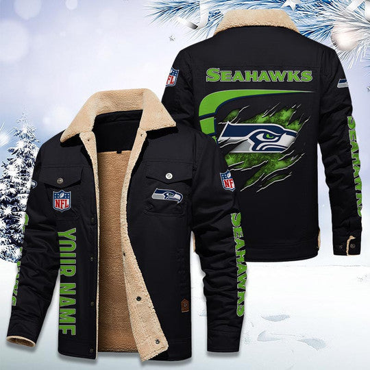 LIMITED EDITION - NEW CUSTOMIZED NFL06 SSH SEATTLE SEAHAWKS FLEECE JACKET