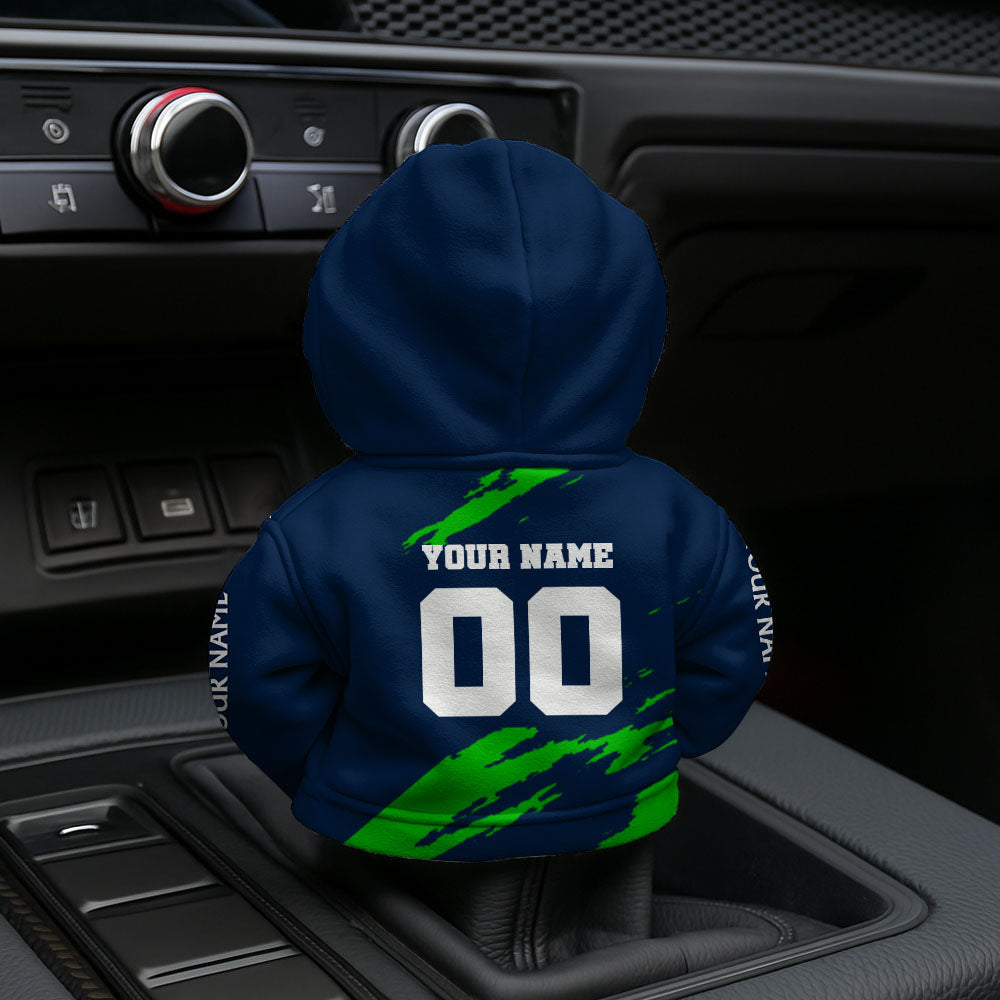 LIMITED EDITION - NEW CUSTOMIZED NFL06 SSH SEATTLE SEAHAWKS CAR HOODIE SHIFT KNOB COVER