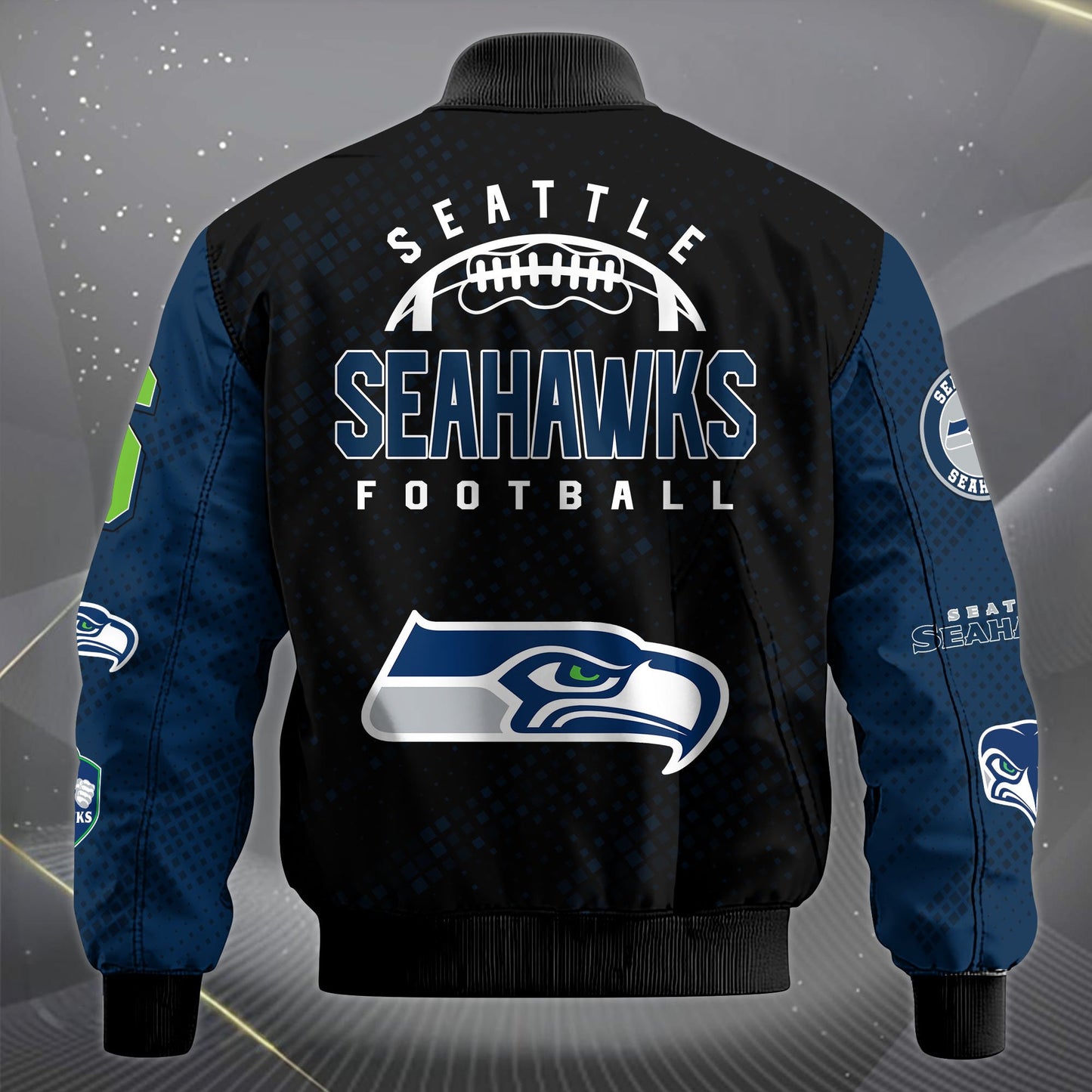 LIMITED EDITION - NEW CUSTOMIZED NFL06 SSH SEATTLE SEAHAWKS SATIN VARSITY JACKET & LONG PANTS
