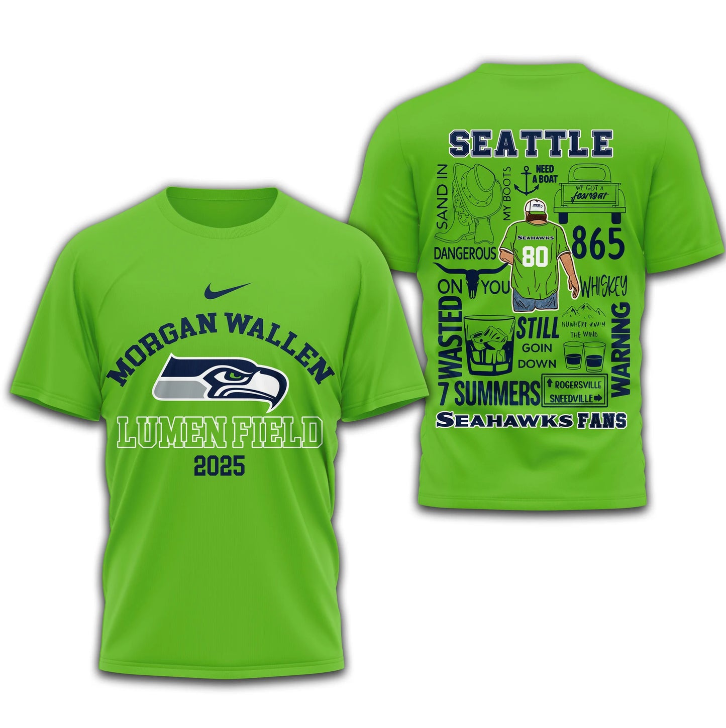 LIMITED EDITION - NEW CUSTOMIZED NFL06 SSH SEATTLE SEAHAWKS T-SHIRT | MULTIPLE COLORS AVAILABLE