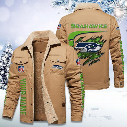 LIMITED EDITION - NEW CUSTOMIZED NFL06 SSH SEATTLE SEAHAWKS FLEECE JACKET
