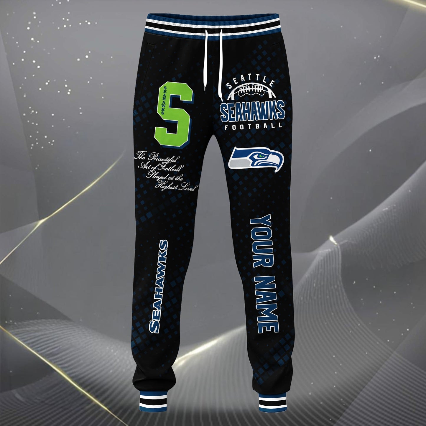LIMITED EDITION - NEW CUSTOMIZED NFL06 SSH SEATTLE SEAHAWKS SATIN VARSITY JACKET & LONG PANTS