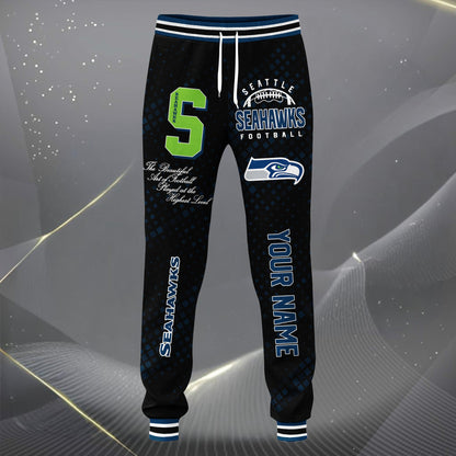 LIMITED EDITION - NEW CUSTOMIZED NFL06 SSH SEATTLE SEAHAWKS SATIN VARSITY JACKET & LONG PANTS