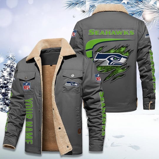 LIMITED EDITION - NEW CUSTOMIZED NFL06 SSH SEATTLE SEAHAWKS FLEECE JACKET