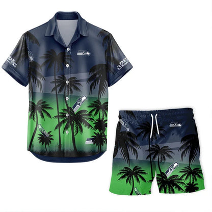 LIMITED EDITION - NEW CUSTOMIZED NFL06 SSH SEATTLE SEAHAWKS UNISEX HAWAIIAN SHIRT & SHORTS SET