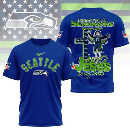 LIMITED EDITION - NEW CUSTOMIZED NFL06 SSH SEATTLE SEAHAWKS T-SHIRT | MULTIPLE COLORS AVAILABLE
