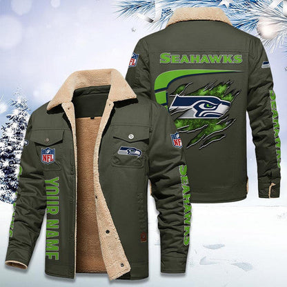 LIMITED EDITION - NEW CUSTOMIZED NFL06 SSH SEATTLE SEAHAWKS FLEECE JACKET