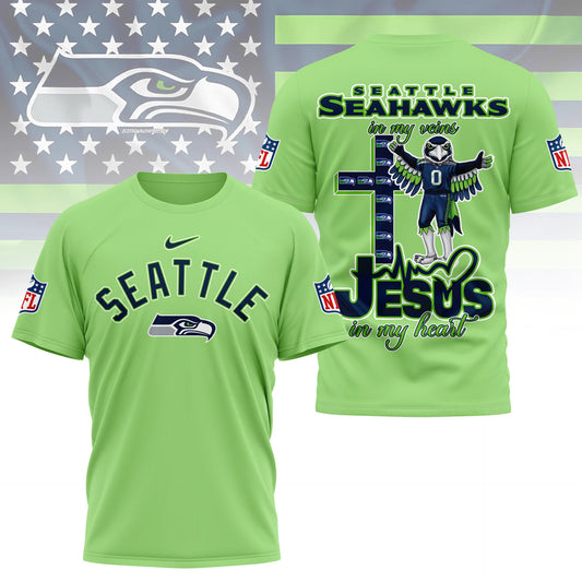 LIMITED EDITION - NEW CUSTOMIZED NFL06 SSH SEATTLE SEAHAWKS T-SHIRT | MULTIPLE COLORS AVAILABLE
