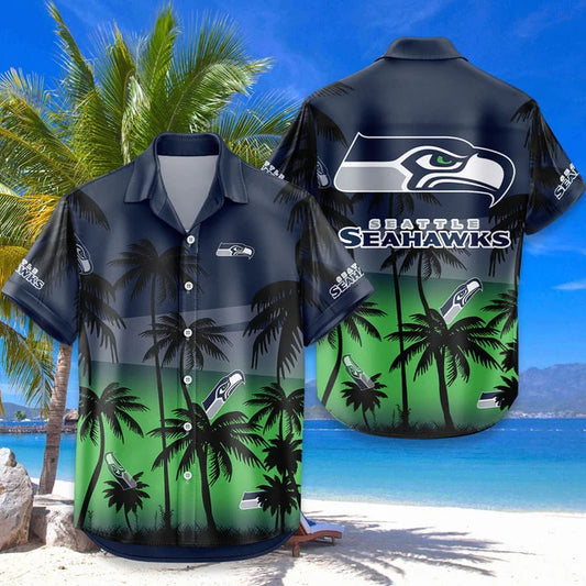 LIMITED EDITION - NEW CUSTOMIZED NFL06 SSH SEATTLE SEAHAWKS UNISEX HAWAIIAN SHIRT & SHORTS SET