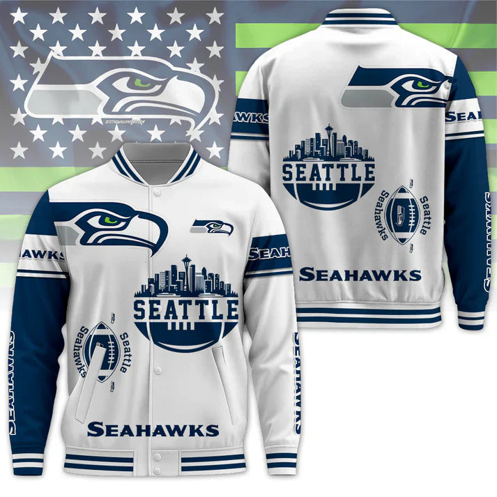 LIMITED EDITION - NEW CUSTOMIZED NFL06 SSH SEATTLE SEAHAWKS BASEBALL JACKET