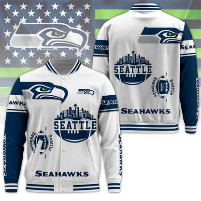 LIMITED EDITION - NEW CUSTOMIZED NFL06 SSH SEATTLE SEAHAWKS BASEBALL JACKET
