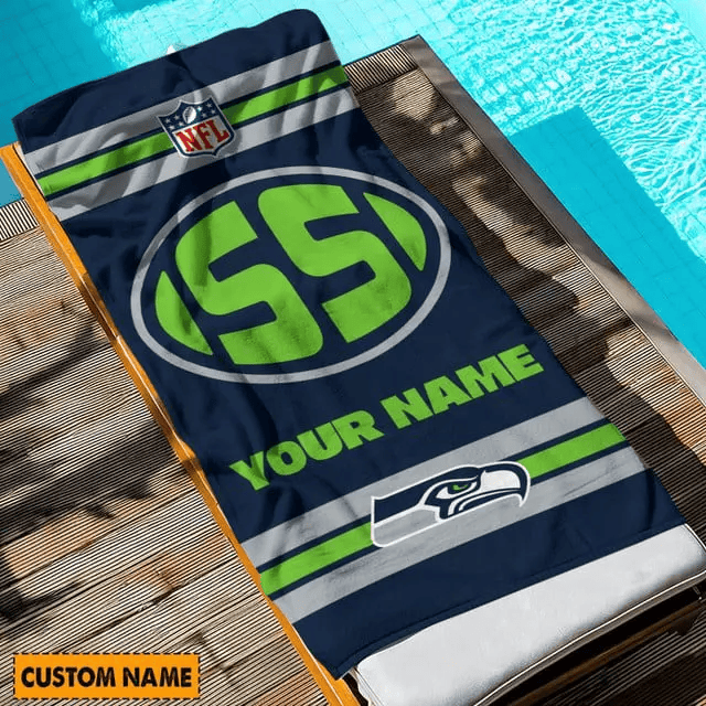 LIMITED EDITION - NEW CUSTOMIZED NFL06 SSH SEATTLE SEAHAWKS BEACH & BATH TOWEL (KIDS & ADULTS)