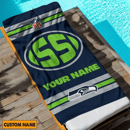 LIMITED EDITION - NEW CUSTOMIZED NFL06 SSH SEATTLE SEAHAWKS BEACH & BATH TOWEL (KIDS & ADULTS)