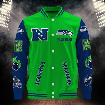 LIMITED EDITION - NEW CUSTOMIZED NFL06 SSH SEATTLE SEAHAWKS BASEBALL JACKET