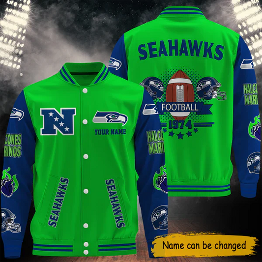 LIMITED EDITION - NEW CUSTOMIZED NFL06 SSH SEATTLE SEAHAWKS BASEBALL JACKET