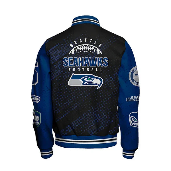 LIMITED EDITION - NEW CUSTOMIZED NFL06 SSH SEATTLE SEAHAWKS SATIN VARSITY JACKET & BASEBALL JACKET