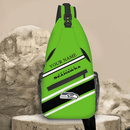 LIMITED EDITION - NEW CUSTOMIZED NFL06 SSH SEATTLE SEAHAWKS SLING BAG