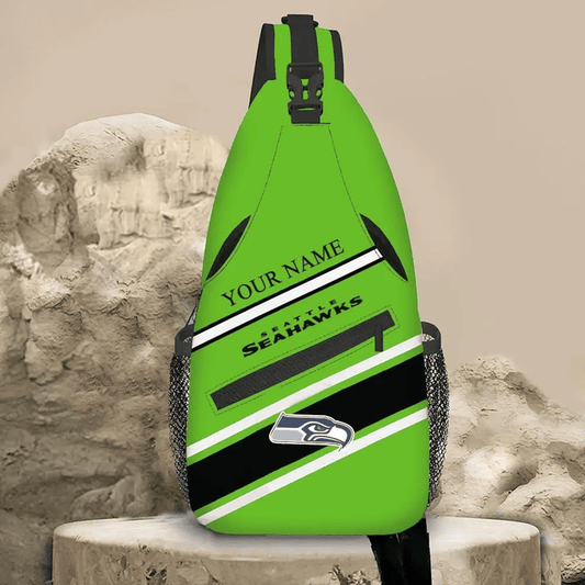 LIMITED EDITION - NEW CUSTOMIZED NFL06 SSH SEATTLE SEAHAWKS SLING BAG