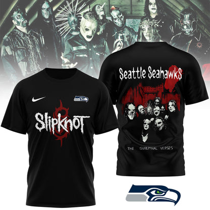 LIMITED EDITION - NEW CUSTOMIZED NFL06 SSH SEATTLE SEAHAWKS SLIPKNOT 3D SHIRT