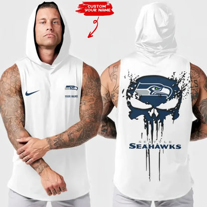 LIMITED EDITION - NEW CUSTOMIZED NFL06 SSH SEATTLE SEAHAWKS HOODED TANK TOP