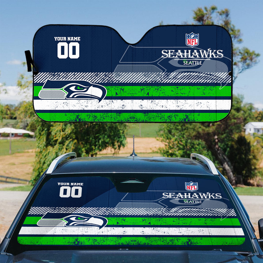 LIMITED EDITION - NEW CUSTOMIZED NFL06 SSH SEATTLE SEAHAWKS AUTO WINDSHIELD SHADE