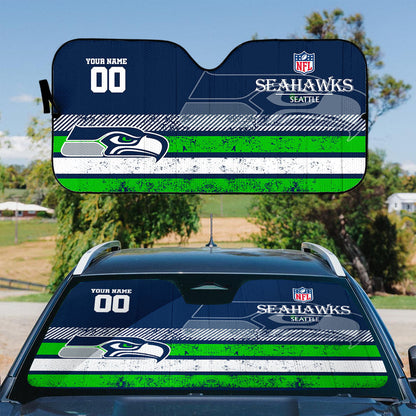 LIMITED EDITION - NEW CUSTOMIZED NFL06 SSH SEATTLE SEAHAWKS AUTO WINDSHIELD SHADE