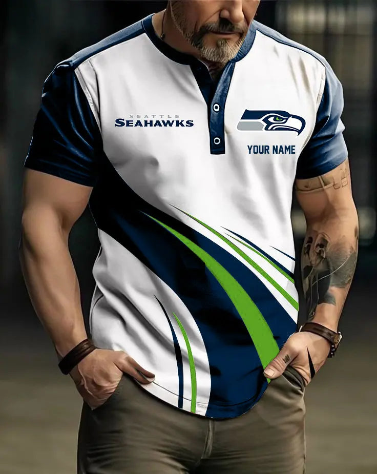 LIMITED EDITION - NEW CUSTOMIZED NFL06 SSH SEATTLE SEAHAWKS POLO SHIRT