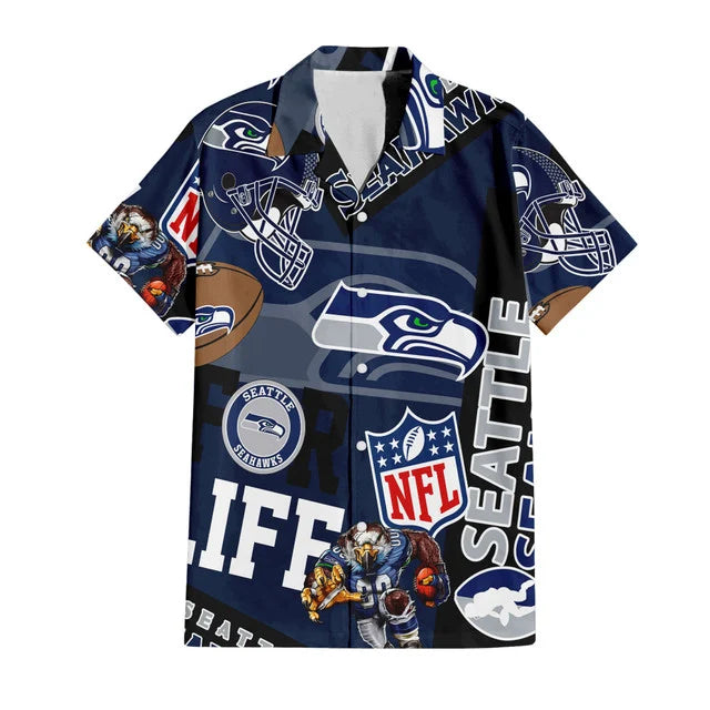 LIMITED EDITION - NEW CUSTOMIZED NFL06 SSH SEATTLE SEAHAWKS UNISEX HAWAIIAN SHIRT & SHORTS SET